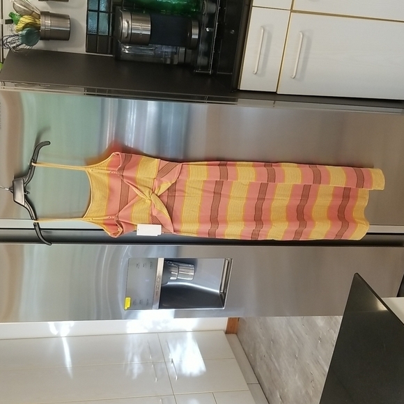 💕L*SPACE💕 Vanessa Dress ~ Beachy Keen Stripe 90's Midi Bodycon Large L NWT - Picture 8 of 13